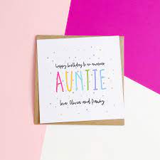 Printable · customizable · schedule delivery Personalised Auntie Birthday Card