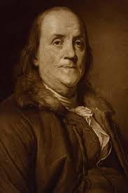 Benjamin Franklin, head-and-shoulders portrait, facing slightly right,  wearing fur collar Poster Print by Joseph-Siffrede Duplessis