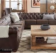Kursi Sofa Chesterfield Kulit Minimalis Luxury Dudukan Sudut ...