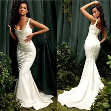 House Of Cb Dresses | House Of Cb 'Emilie' Off White Satin Mermaid ...