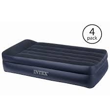 Intex Pillow Rest Twin Size Raised Pillow Air Mattress W Built In Pump 4 Pack Walmart Com Twin Air Mattress Intex Air Mattress