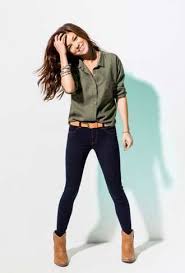 Green Black And Brown Outfits Hi Rise Jegging American Eagle Outfitters Fashion Olive Shirt Clothes