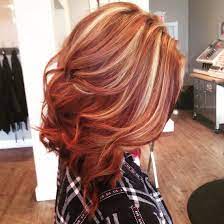 luxus lange frisuren mit blonden und roten highlights neue haare modelle haarfarben haarfarben highlights haarschnitt