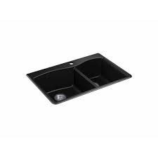 When making a selection below to narrow your results down, each selection made will reload the page to display the desired results. Kohler Kennon Drop In Neoroc Granite Composite 33 In 1 Hole Double Bowl Kitchen Sink In Matte Black K Rh28002 1 Cm1 The Home Depot