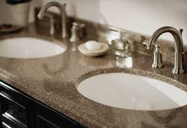 Solid surface is easy to clean and maintain. Bathroom Vanities The Home Depot
