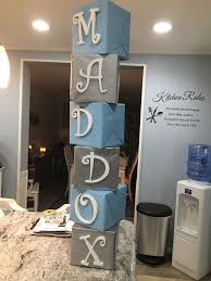 Diy Easy Letter Blocks Decorations For Graduation Karluci Baby Blocks Baby Shower Diy Baby Stuff Baby Name Blocks