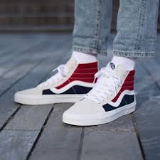 Pin By Marcus Williams On Sporting Shoes Red Vans Outfit Mens Vans Shoes Vans Sk8 Hi Outfit