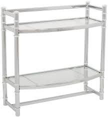 The sparrow floating glass 31.5 x 0.25 bathroom shelf by ivy bronx has a glass construction that promises durability with style. Amazon Com Zenna Home 2 Tier Wall Mount Shelf Bathroom Shelves Chrome Home Kitchen