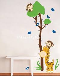 Giraffe Monkey Tree Height Chart Wall Decals Decor Sticker Removable Nursery Ph Tree Wall Stickers For Bedrooms Unique Wall Decals From Integrity1095