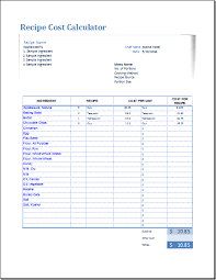 Menu items cost calculator template calculates the cost by considering the amounts/units of raw materials are being used to prepare a meal. Recipe Cost Calculator Template For Excel Excel Templates