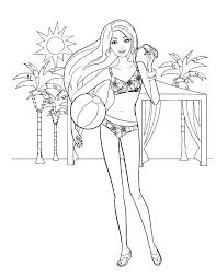 The coloring page is printable and can be used in the classroom or at home. Online Coloring Pages Coloring Page Barbie On The Beach Summer Download Print Coloring Page
