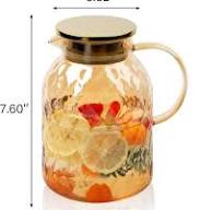 Amazon.com: WHJY Borosilicate Glass Pitcher with Lid, Half ...