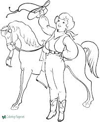 Do you like this cowboy riding horse coloring page? Horse Coloring Pages