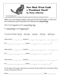 Woodchuck Tongue Twister Worksheet Rhyming Words Tongue Twisters Word Activities