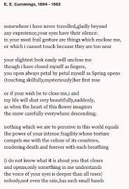 Somewhere I Have Never Travelled Gladly Beyond By E E Cummings Wonderful Words Cummings Words