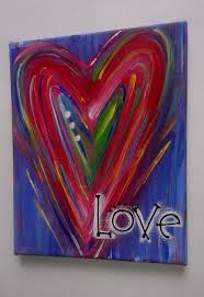 Heart Love Canvas Painting On Etsy 15 00 Love Canvas Painting Love Canvas Canvas Art
