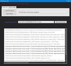 This can be installed and used along with visual studio. Vld Parser Visual Studio Marketplace