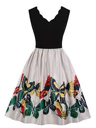 50s Butterfly Print Dress Butterfly Dress Print Butterfly Print Dress Rockabilly Swing Dress Retro Dress