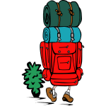 Black, white, backpack, bookbag, empty. Backpacker In Black And White Vector Clip Art Free Svg