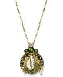 Meredith Leigh Sterling Silver And 14k Gold Necklace Green Amethyst 9 3 4 Ct T W Green Tourmaline 2 C 14k Gold Necklace Tourmaline Pendant Gold Necklace