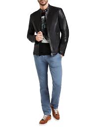 Boss Orange By Hugo Boss Jeeper Biker Jacket Black At John Lewis Partners