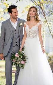 Custom made & plus size, save 50% off, treat yourself. Beach Wedding Dresses Romantic Beach Wedding Gown Stella York Wedding Dress Necklines Beach Wedding Gown Floral Lace Wedding Dress
