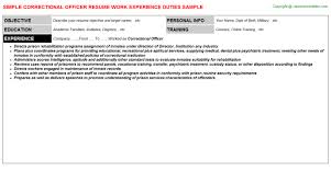 correctional officer resume sample