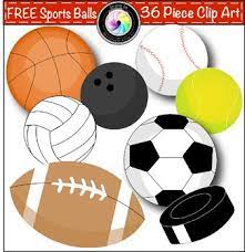 This Free Sports Balls Clip Art Bundle Contains 36 Free Images Including A Baseball Basketball Bowling Ball Footbal Clip Art Freebies Clip Art Sports Balls