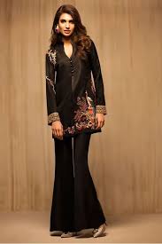 Stylish Pakistani Party Wear Dresses 2017 For Girls In Jacket Style In Black Color Latest Pakistani Dresses Pakistani Party Wear Dresses Party Wear Dresses