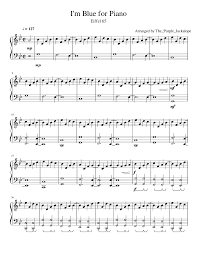 Find great deals on ebay for musical sheet music. I M Blue By Eiffel 65 For Piano Sheet Music For Piano Solo Musescore Com
