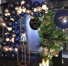 Navy Blue White And Gold Decor Balloon Decorations Party 60th Birthday Party Decorations 16th Birthday Decorations