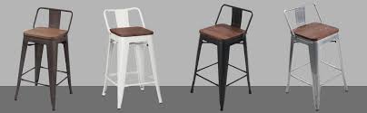 Organize and optimize any space. Amazon Com Andeworld Metal Bar Stools Set Of 4 With Backs Counter Height Barstools Industrial Style 18 Inch Black With Wooden Seats Kitchen Dining