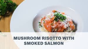 The secret of a good risotto is to stand over it and give it your undivided (and loving) attention for about 17 minutes. Mushroom Risotto With Smoked Salmon Recipe Cooking With Bosch Youtube