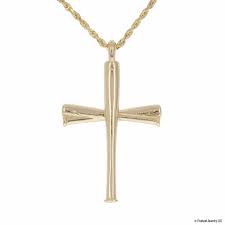 Gold Original Fivetool Baseball Bat Cross Pendant Cross Pendant Baseball Jewelry Pendant