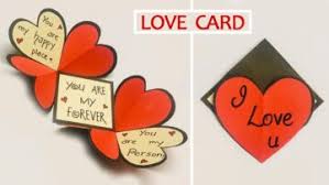 Love pop up greeting cards | valentines day card making ideas. Handmade Cards For Boyfriend Easy Drawing Ideas Art And Crafts