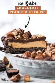 Press into a pie pan and bake until set, 5 to 7 minutes. Chocolate Peanut Butter Pie No Bake 8 Ingredients