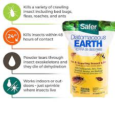 When using diatomaceous earth for killing fleas in your home, don't put any household fans or anything that creates a draft as it can blow the fine granules all over thanks for reading my article on using diatomaceous earth for fleas and i encourage you to share this article with your friends. Safer Brand 51703 4 Pound Diatomaceous Earth Bed Bug Flea Ant Crawling Insect Killer At Sutherlands