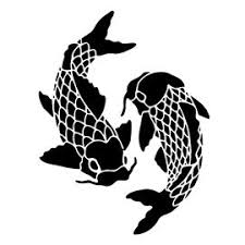 Black And White Stencil Koi Fish Design Koi Fish Stencil Fish Stencil Animal Stencil Fish Silhouette
