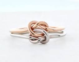 10k Rose Gold Ring Double Love Knot Ring Two Toned Ring Knot Ring Promise Gold Knot Ring Love Knot Ring