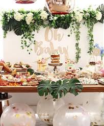 Oh Baby Baby Shower Decorations Tropical Baby Shower Baby Shower Themes Baby Shower Decorations