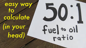 50 1 fuel to oil ratio easy way to calculate