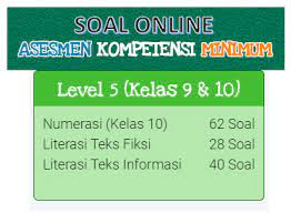 Aug 16, 2021 · berikut adalah soal aljabar soal online matematika kelas 7 smp/mts berupa kuis yang mana kalian bisa langsung menjawab soal dengan cara mengklik bulatan di depan jawaban yang kalian anggap paling benar. Contoh Soal Akm Online Kelas 9 Dan Kelas 10 Level 5 Kherysuryawan Id