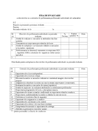Fisa De Evaluare Angajati Criterii De Performanta Ptr Roi