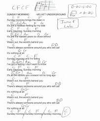 Sunday Morning June And Lula Velvet Underground Cover Guitar Chord Chart Guitar Chord Chart Velvet Underground Guitar Lessons
