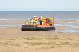 The hovercraft was developed to operate in tidal areas such as morecambe bay where strandings by incoming tides can. File Rnli Hovercraft On Hoylake Beach May 2021 1 Jpg Wikimedia Commons