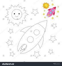 vector drawing worksheet preschool kids easy stock vector royalty free 1254596323 shutterstock