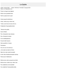 The Quest La Quete Paroles Texte De Chanson Jacques Brel Brel