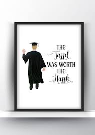 A trip down memory lane is a great way to commemorate graduation. Graduation Gift The Tassel Was Worth The Hassle Printable Wall Art For Him Shark Printables