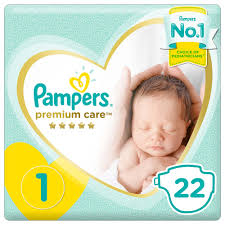 pampers premium care diapers size 1 newborn 2 5 kg carry pack 22 count