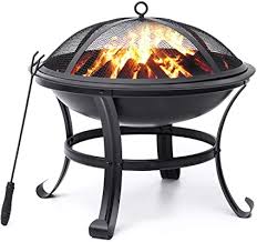 Using fireproof bricks on the inside ensures that. Amazon Com Kingso Fire Pit 22 Fire Pits Outdoor Wood Burning Steel Bbq Grill Firepit Bowl With Mesh Spark Screen Cover Log Grate Wood Fire Poker For Camping Picnic Bonfire Patio Backyard